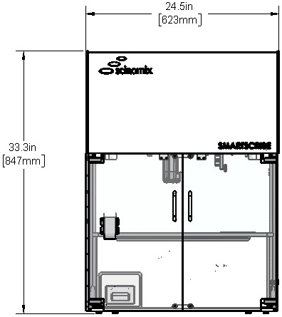 Scinomix SmartScribe Dimension Drawing - Front View